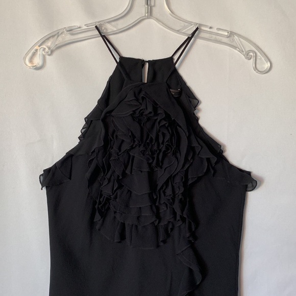 BCBG Maxazria Ruffle Halter Neck Top Black XSmall - Picture 7 of 12
